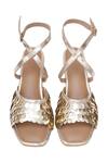Shop_Sole House_Gold Sequins Embellished Block Heels _at_Aza_Fashions
