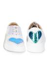 Shop_Sole House_White Pu Leather Unicorn Heart Embroidered Sneakers_Online_at_Aza_Fashions