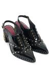 Sole House_Black Studs Embellished Pointed Toe Block Heels _Online_at_Aza_Fashions