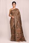 Buy_Nazaakat by Samara Singh_Grey Cotton Silk Saree_at_Aza_Fashions