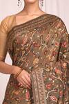 Buy_Nazaakat by Samara Singh_Grey Cotton Silk Saree_Online_at_Aza_Fashions