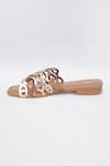 Shop_Sole House_Gold Metallic Cutout Strappy Flats _Online_at_Aza_Fashions