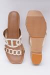 Buy_Sole House_Gold Pu Leather Cutout Strappy Block Heels_Online_at_Aza_Fashions