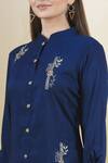 Adara Khan_Blue Embroidered Kurta And Pant Set _at_Aza_Fashions