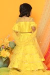 Shop_Saka Designs_Yellow Sequins Net Embroidered Lehenga Set For Girls_at_Aza_Fashions
