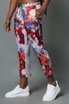 Buy_House of Three_Multi Color Silk Satin Printed Ocean Neer Pant For Men_Online_at_Aza_Fashions