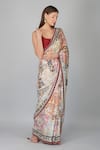 Buy_Devyani Mehrotra_Multi Color Viscose Satin Georgette Printed Melange Saree _Online_at_Aza_Fashions