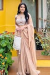 Buy_Jade By Ashima_Beige Georgette Embellishment Nalki And Pre-draped Saree With Blouse For Women_Online_at_Aza_Fashions