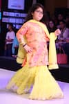 Buy_Kids Lane_Yellow Floral Sequins Embroidered Kurta Sharara Set For Girls_Online_at_Aza_Fashions