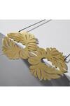 Shop_Tachi_Gold Plated Metal The Double Lotus Neckpiece_at_Aza_Fashions