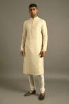 Buy Dhruv Vaish Beige Cotton Silk Chanderi Kurta Set at Aza Fashions Buy_Dhruv Vaish_Beige Cotton Silk Chanderi Kurta Set _at_Aza_Fashions