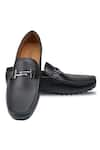 Rapawalk_Black Handcrafted T-buckle Moccasins Loafers  _Online_at_Aza_Fashions