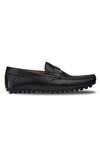 Rapawalk_Black Handcrafted T-buckle Moccasins Loafers  _at_Aza_Fashions