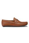 Rapawalk_Brown Handcrafted H-buckle Moccasins Loafers  _at_Aza_Fashions