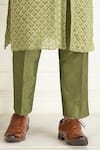 Buy_Priyanka Jain_Green Silk Embroidered And Woven Aari Thread Work Sherwani Set _Online_at_Aza_Fashions