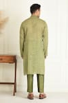 Buy_Priyanka Jain_Green Silk Embroidered And Woven Aari Thread Work Sherwani Set 