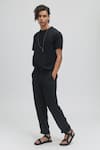 Buy_Terra Luna_Black 100% Linen Nash Chinos _at_Aza_Fashions