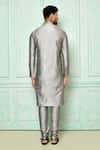 Shop_Arihant Rai Sinha_Grey Kurta Silk Plain And Pant Set _at_Aza_Fashions