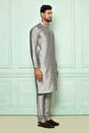 Arihant Rai Sinha_Grey Kurta Silk Plain And Pant Set _Online_at_Aza_Fashions