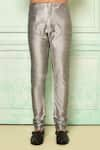 Arihant Rai Sinha_Grey Kurta Silk Plain And Pant Set _at_Aza_Fashions