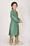 Petite Pomme Green Cotton, Silk Kurta And Pant Set Online at Aza Fashions Petite Pomme_Green Cotton, Silk Kurta And Pant Set _Online_at_Aza_Fashions