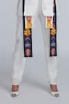 Buy_World Of RA_White Linen Blend Lining- 50% Bemberg 50% Viscose Plain Trouser_Online_at_Aza_Fashions