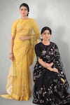 Buy I Am Design Yellow Raw , Organza Aari Crew Neck Saree With Blouse Online at Aza Fashions Buy_I Am Design_Yellow Raw , Organza Aari Crew Neck Saree With Blouse _Online_at_Aza_Fashions