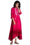 Shop_Ampm_Pink Chanderi Kurta Set_Online_at_Aza_Fashions