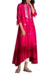 Shop_Ampm_Pink Chanderi Kurta Set_at_Aza_Fashions