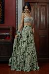 Shop_Arpita Mehta_Beige Floral Print Lehenga Set_Online_at_Aza_Fashions