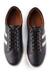 Buy_Rapawalk_Black Striped Lace Up Leather Sneakers  _Online_at_Aza_Fashions