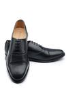 Rapawalk_Black Handcrafted Toe Cap Oxford Shoes  _Online_at_Aza_Fashions