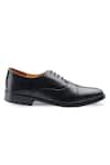 Rapawalk_Black Handcrafted Toe Cap Oxford Shoes  _at_Aza_Fashions