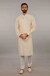 Buy_Vanshik_Beige Kurta  Churidar Cotton Set _at_Aza_Fashions