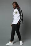 House Of Three_White Cotton Poplin Puli Raglan Colorblock Shirt _Online_at_Aza_Fashions