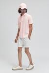 Buy_Terra Luna_Pink Organic Handloom Cotton Plain Aruba T-shirt_at_Aza_Fashions