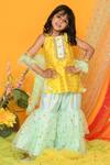 Buy_Saka Designs_Yellow Net Embroidered Kurta Set _at_Aza_Fashions