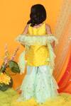 Shop_Saka Designs_Yellow Net Embroidered Kurta Set _at_Aza_Fashions