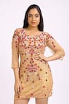 Buy_Ambrosia_Multi Color Round Sequin Embroidered Dress _at_Aza_Fashions