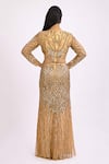 Shop_Ambrosia_Gold V Neck Sequin Embroidered Gown_at_Aza_Fashions