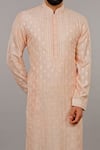 Buy_Vanshik_Peach Kurta  Churidar Cotton Set _Online_at_Aza_Fashions