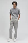 Buy_Terra Luna_Grey 100% Linen Nash Chinos _at_Aza_Fashions