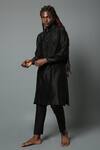 Buy House Of Three Black Cotton Silk Chanderi Embroidered Chikan Work Kurta at Aza Fashions Buy_House Of Three_Black Cotton Silk Chanderi Embroidered Chikan Work Kurta _at_Aza_Fashions