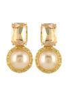 Buy_Bblingg_Gold Plated Swarovski Crystal And Pearl Tel Aviv Mini Earrings _Online_at_Aza_Fashions