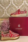 Buy_Anaar_Red Embroidered Heirloom Classic Sneakers _at_Aza_Fashions