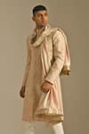 Buy_Dhruv Vaish_Beige Cotton Silk Chanderi Stole _at_Aza_Fashions