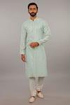 Buy_Vanshik_Green Kurta  Churidar Cotton Set _at_Aza_Fashions