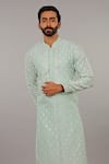 Buy_Vanshik_Green Kurta  Churidar Cotton Set _Online_at_Aza_Fashions