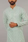 Shop_Vanshik_Green Kurta  Churidar Cotton Set _Online_at_Aza_Fashions