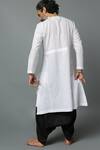 Shop_House of Three_White Handspun Handwoven Cotton Plain Kurta  _at_Aza_Fashions